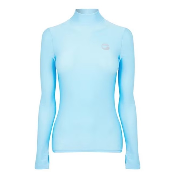 Tight High Neck Stretch Nylon Jersey Top - Picture 3 of 16